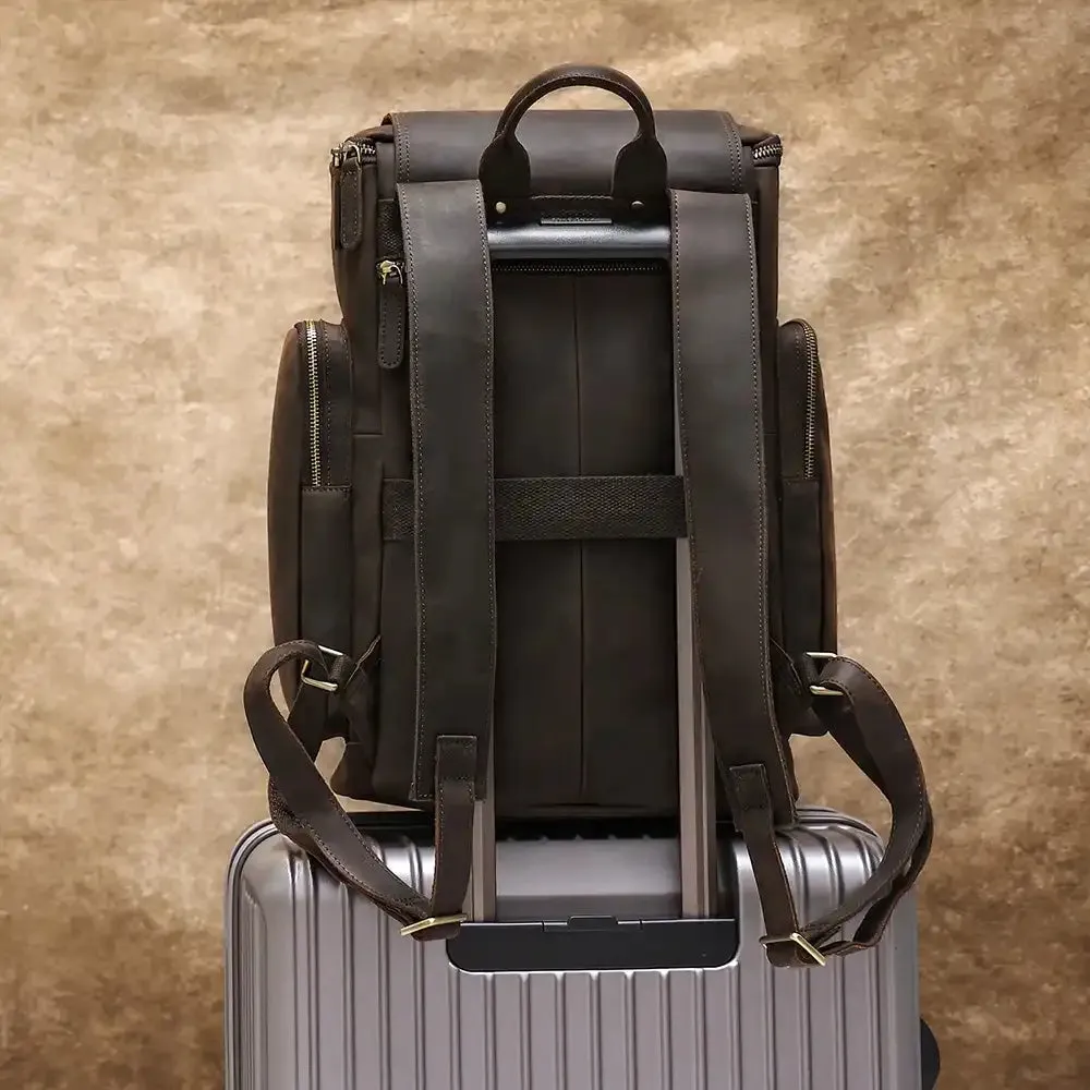 Embossed Design | Leather Travel Backpack