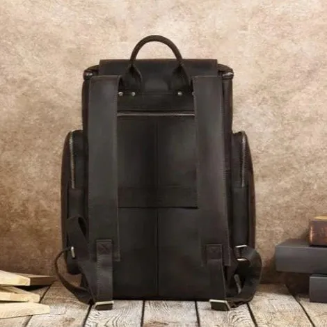 Embossed Design | Leather Travel Backpack