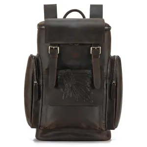 Embossed Design | Leather Travel Backpack