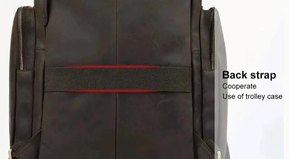 Embossed Design | Leather Travel Backpack