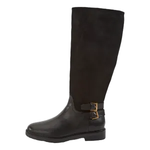Emelie Leather & Suede Riding Boot Black/Black