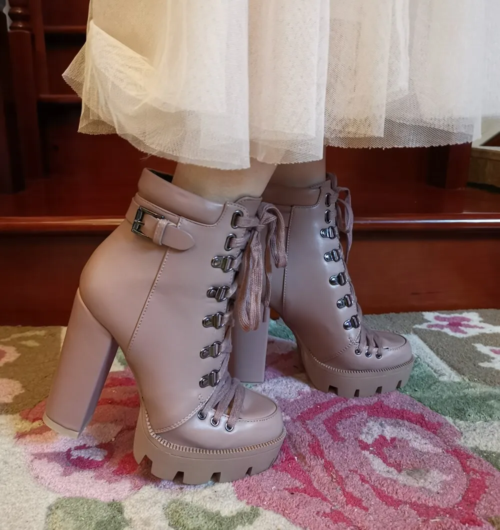 Fashion Platform Ankle Boots Women