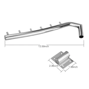 Fcoson Wall Mounted Clothes Hanger Rack Stainless Steel Coat Hanger Rod with Swing Arm 6 Hooks Brushed 2Pack