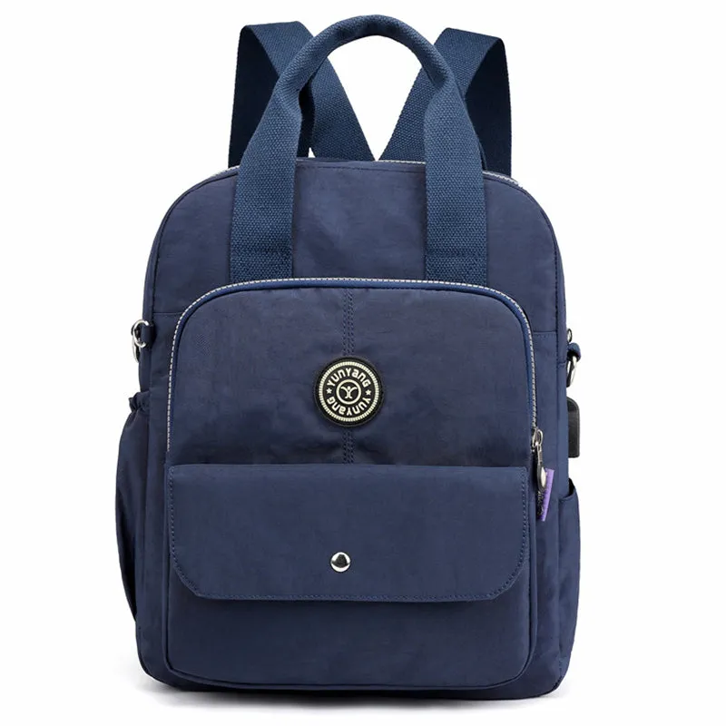 Female Casual Small USB Charging Multifunctional Computer Backpack