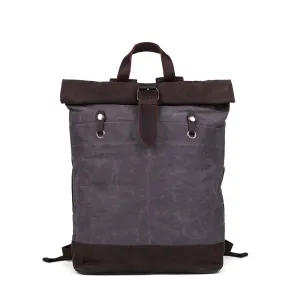 Flash Sale Waxed Canvas Leather Backpack, Student Backpack, Rucksack, School Backpack MC16950
