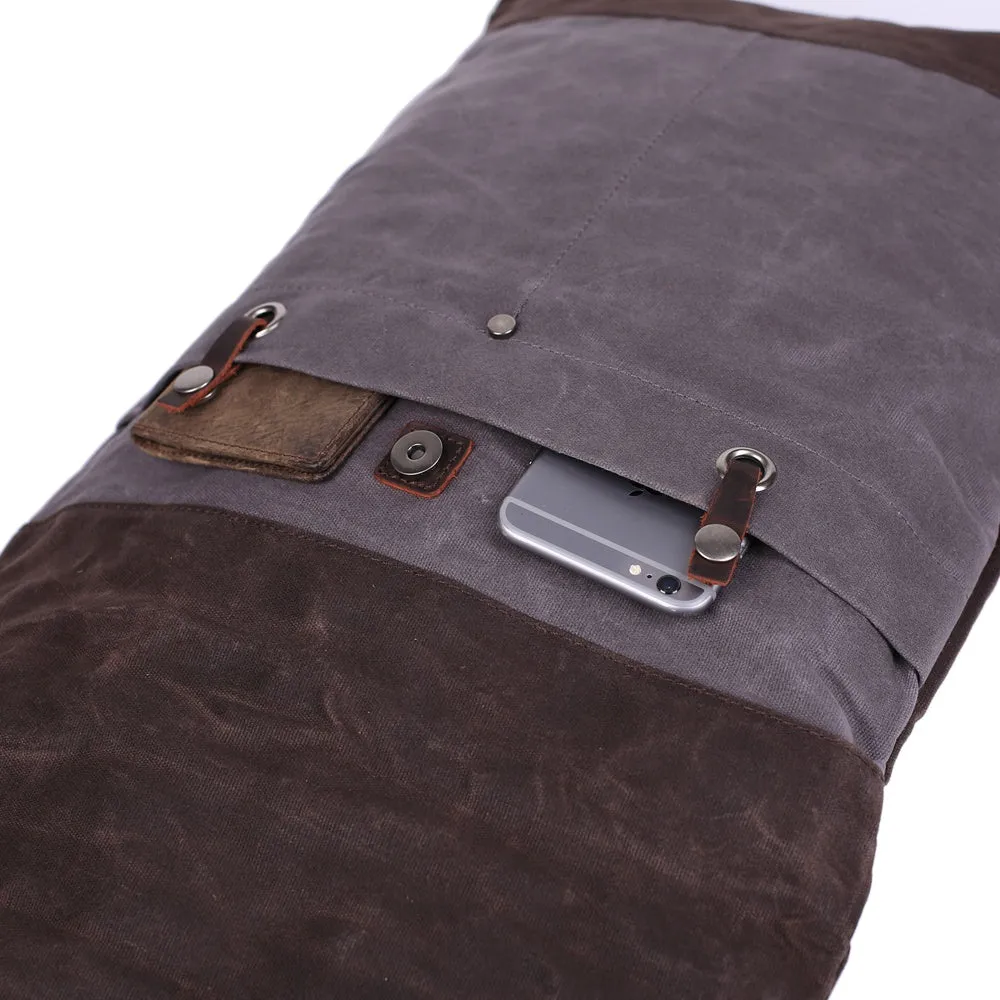 Flash Sale Waxed Canvas Leather Backpack, Student Backpack, Rucksack, School Backpack MC16950