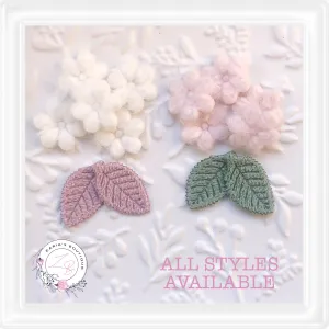 • Flower & Leaf Appliques • Hair Clip & Bow Embellishments •