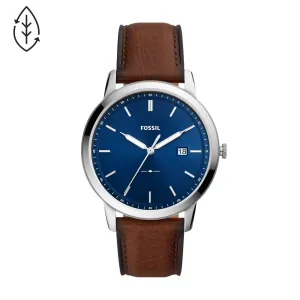 Fossil Analog Men's Watch Stainless Steel Leather Strap - FS5839