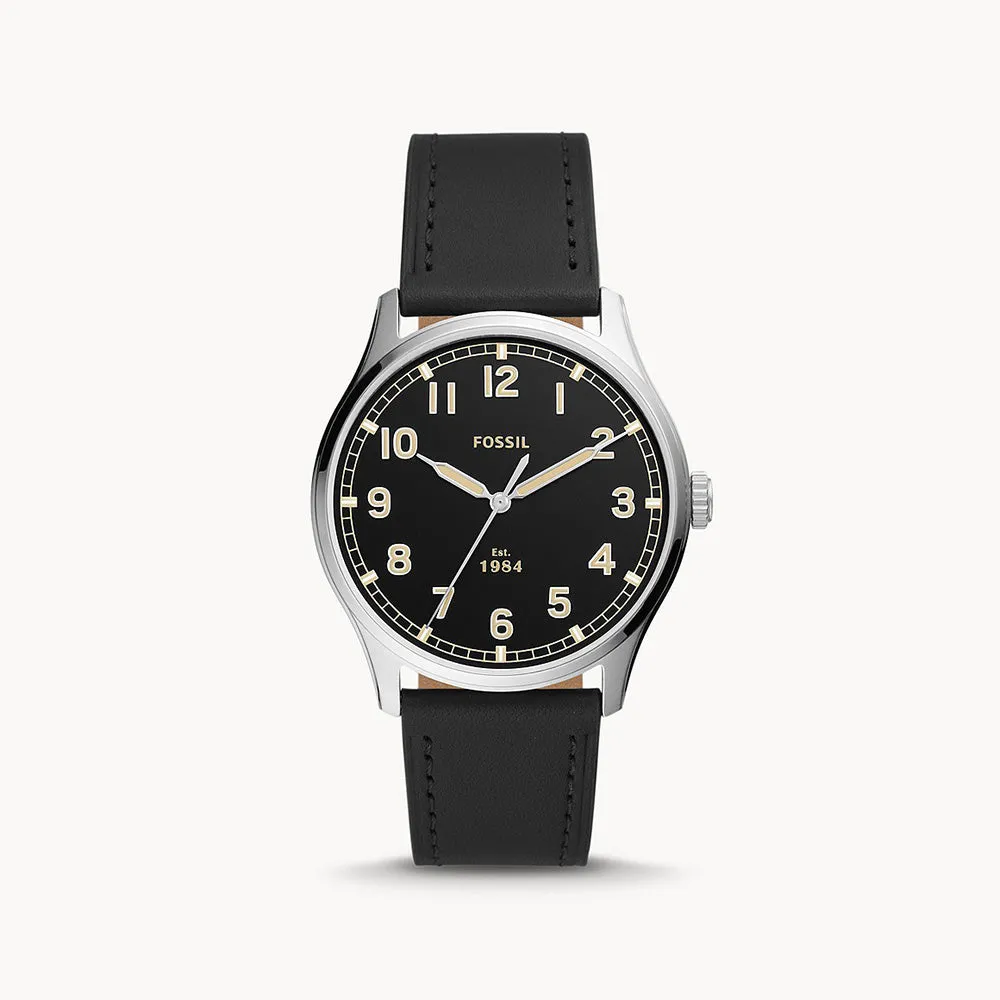 Fossil Dayliner Quartz Stainless Steel And Leather Three Hand Men's Watch - FS5926