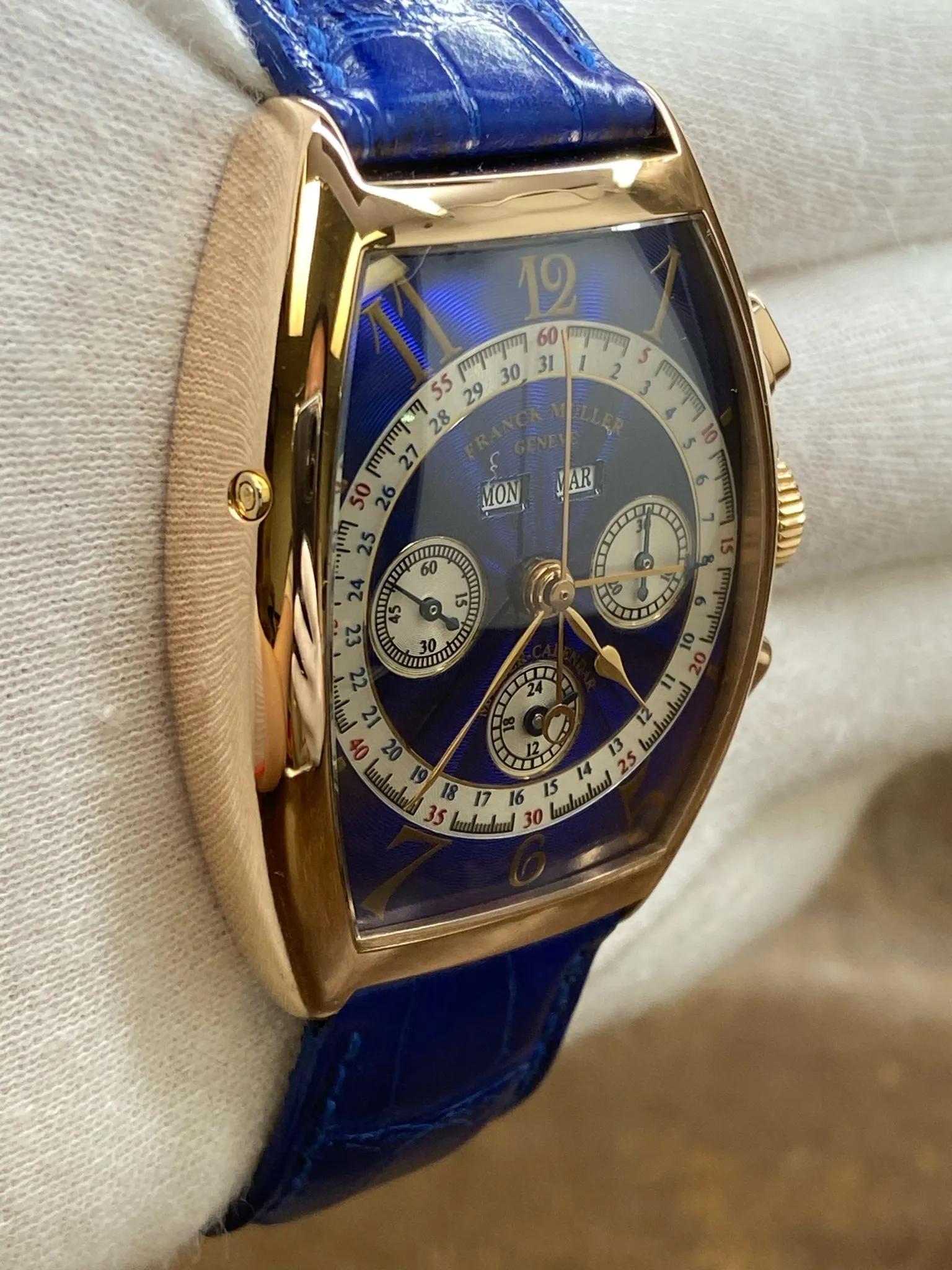 Franck Muller Master Calendar Chronograph Magnum 6850 CC MC Blue Dial Manual Wind Men's Watch