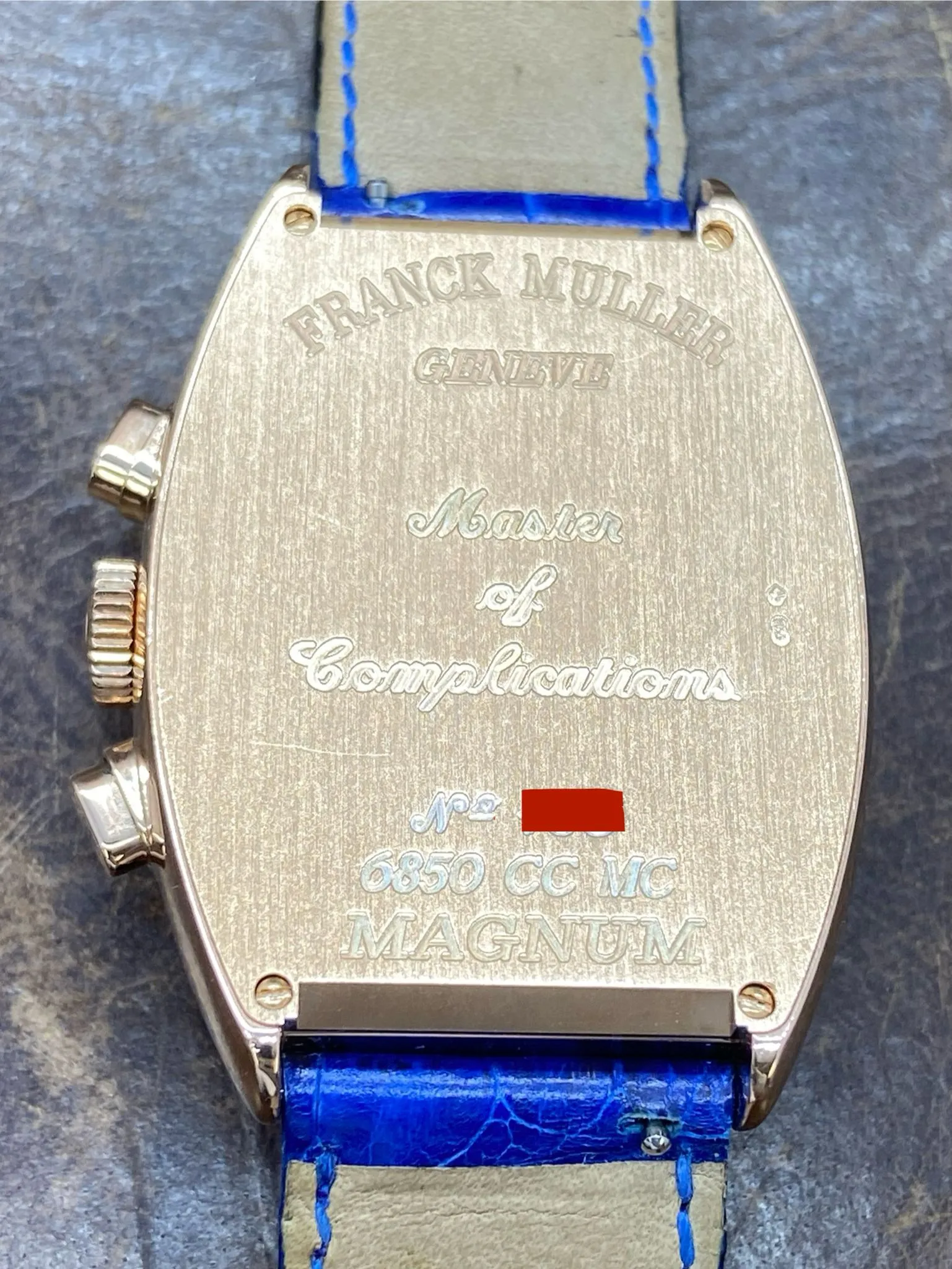 Franck Muller Master Calendar Chronograph Magnum 6850 CC MC Blue Dial Manual Wind Men's Watch
