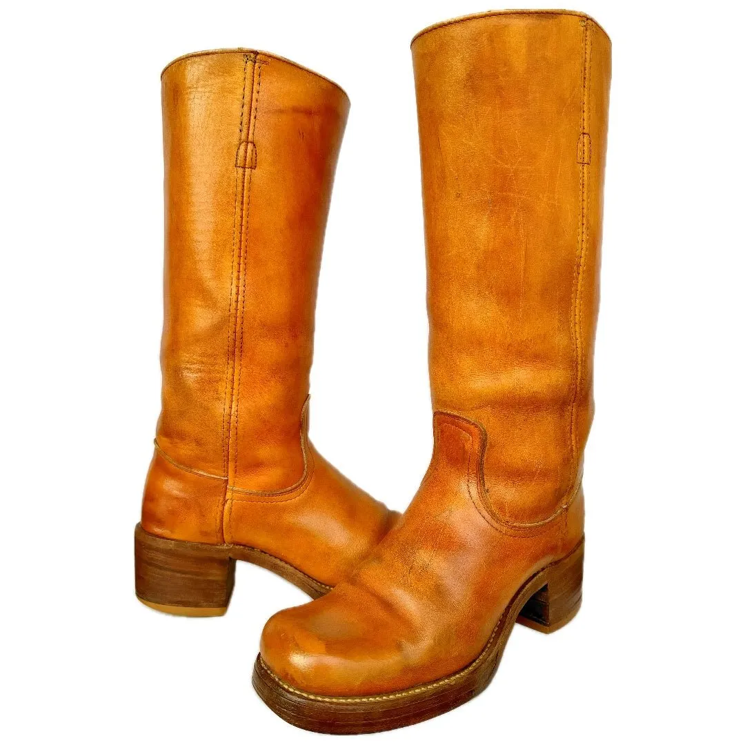 FRYE True Vintage Black Label Campus Sunrise Tall Western Boots