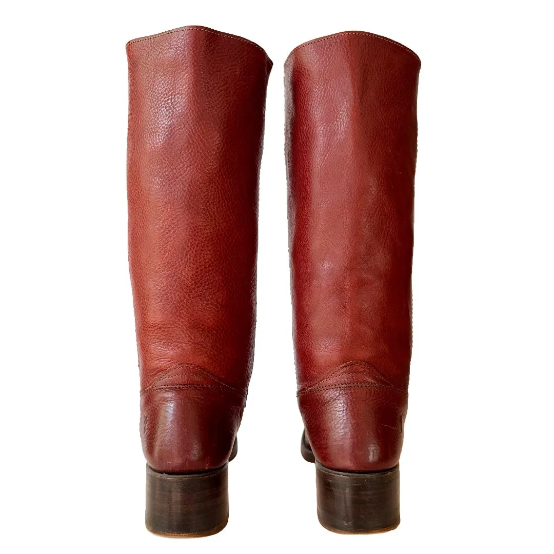 FRYE Vintage Campus 14L Brick Red Oxblood Motorcycle Western Boots