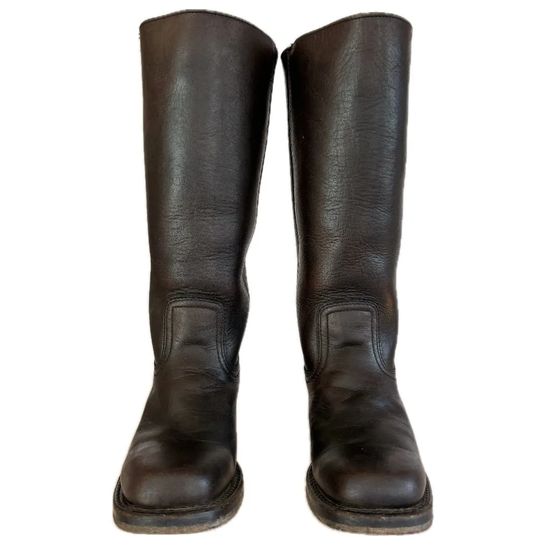 FRYE Vintage Campus 14L Brown Leather Western Motorcycle Boots
