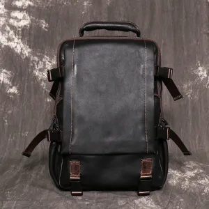 Full Grain Leather Backpack For Mens Leather Travel Backpack Casual Laptop Backpack LJ1034
