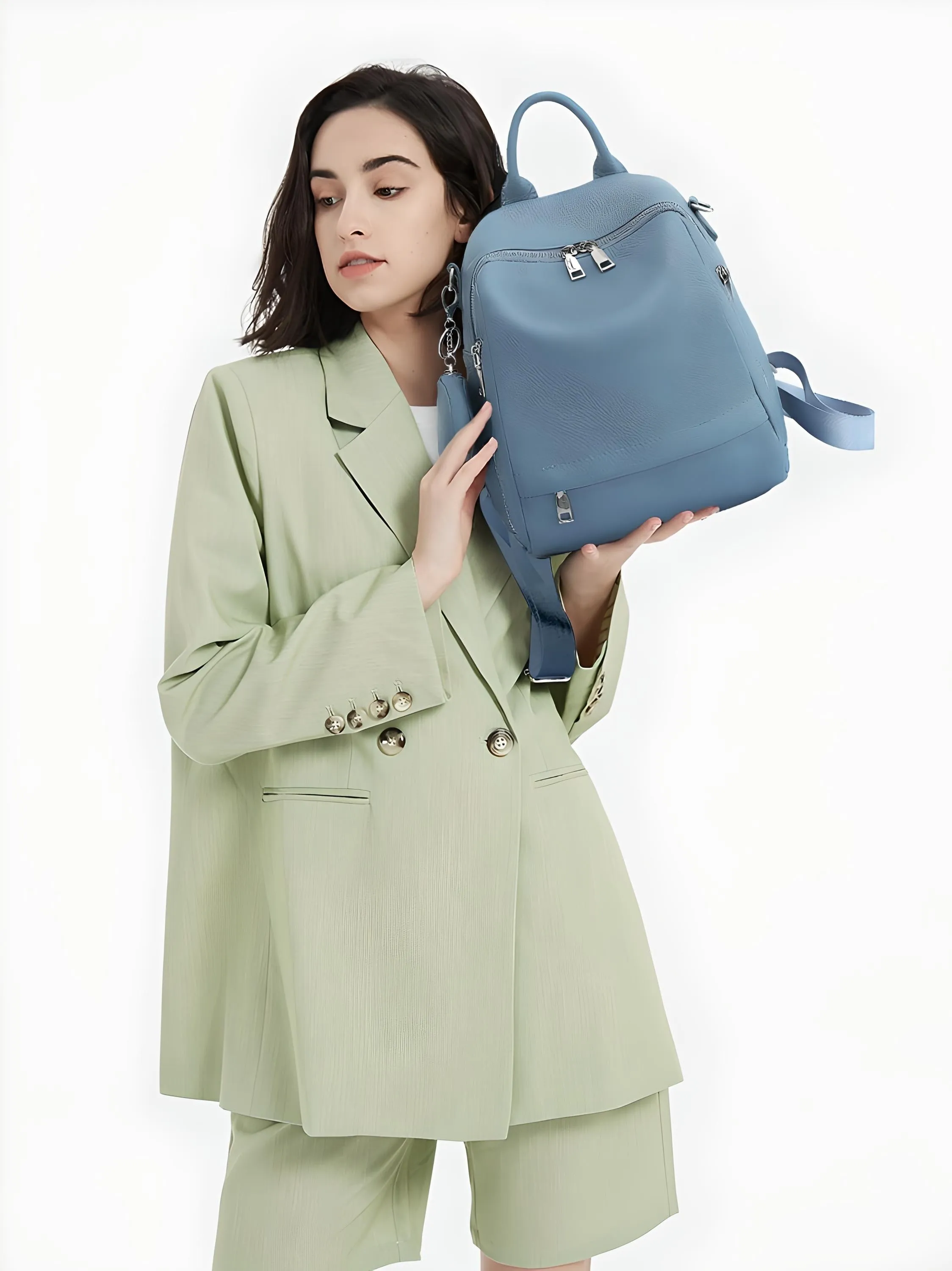 Genuine Leather School Backpack