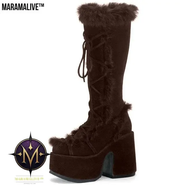 Gothic style platform women's boots- Gothic fashion boots