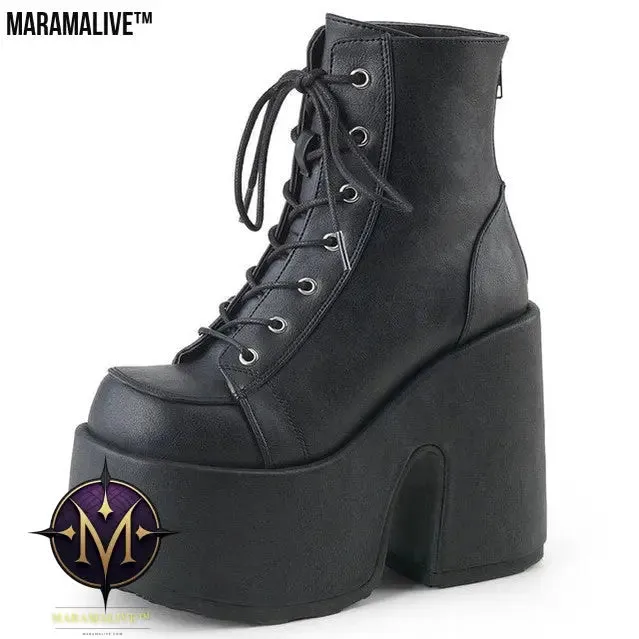 Gothic style platform women's boots- Gothic fashion boots