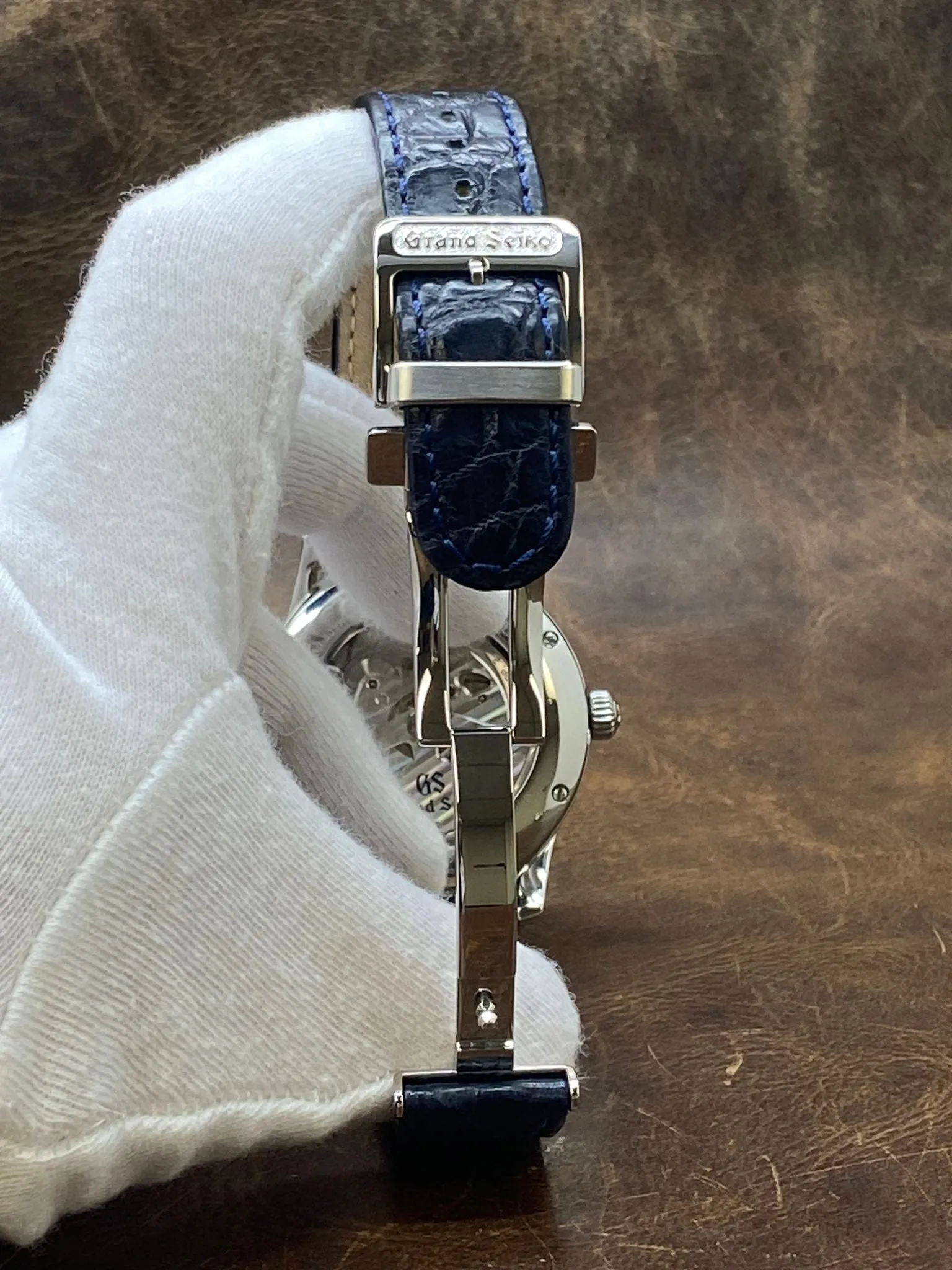 Grand Seiko Elegance Collection SBGA407G Blue Snowflake Dial Spring Drive Men's Watch