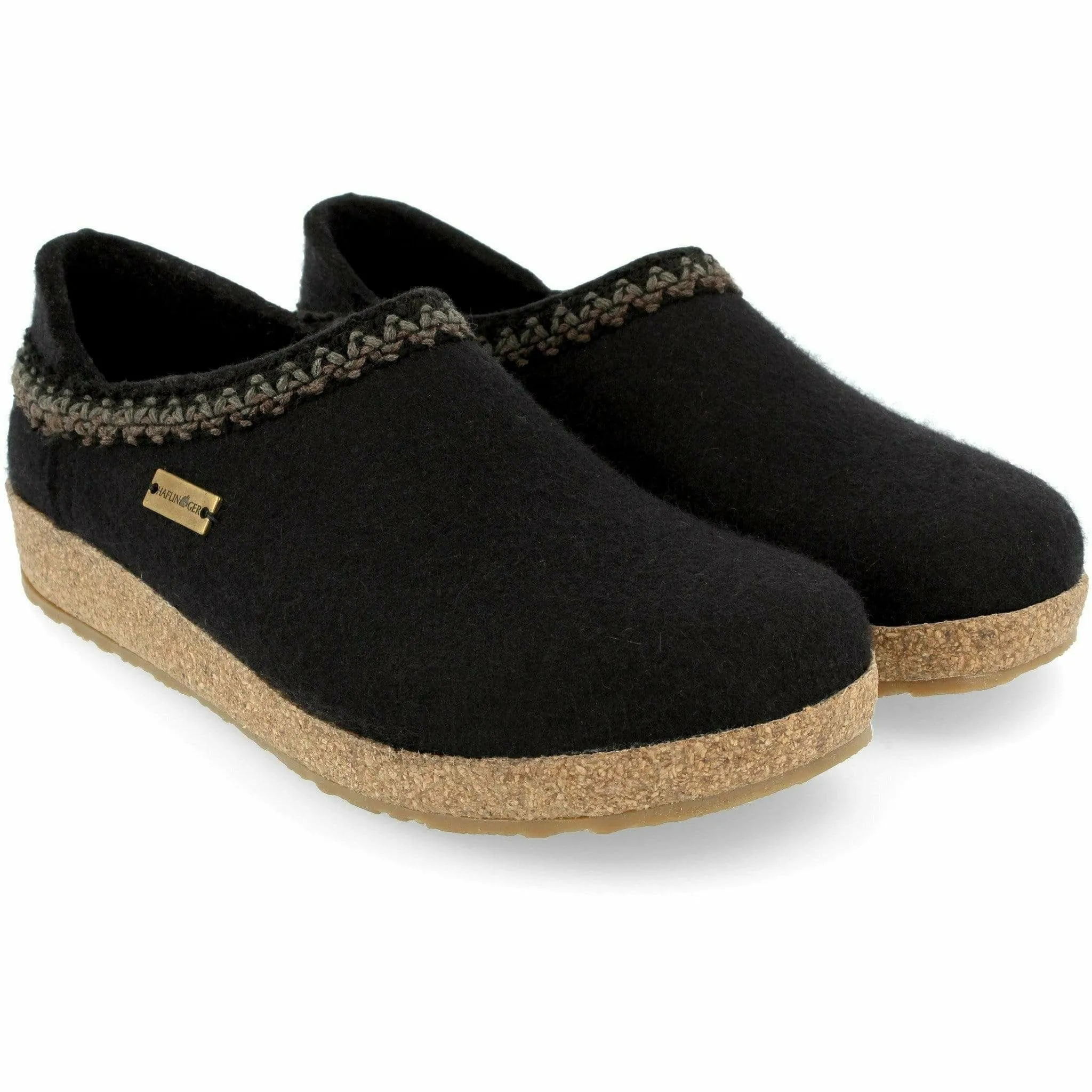 Haflinger Womens GZH Zig Zag Wool Clogs