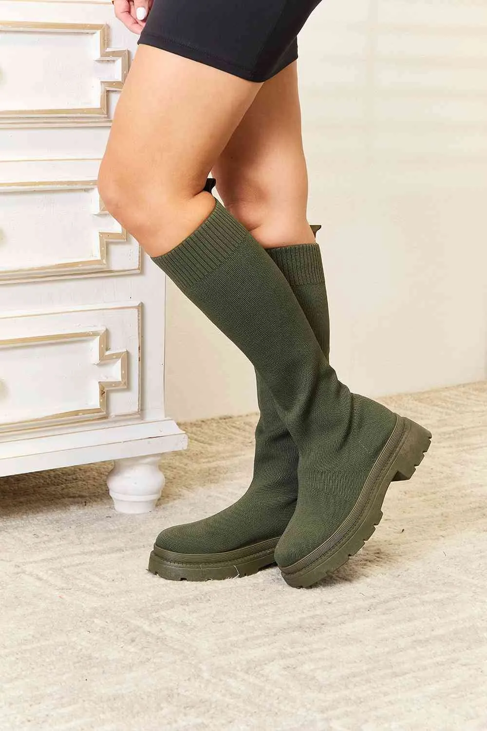 Hazel Blues® |  WILD DIVA Footwear Knee High Platform Sock Boots