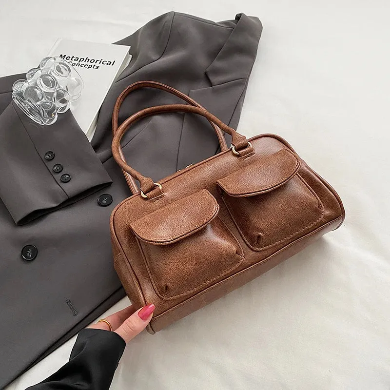 High Fashion Shoulder Bag with Double Pockets Trendy Designer Inspired Underarm Shoulder Bag Handbags and Purses