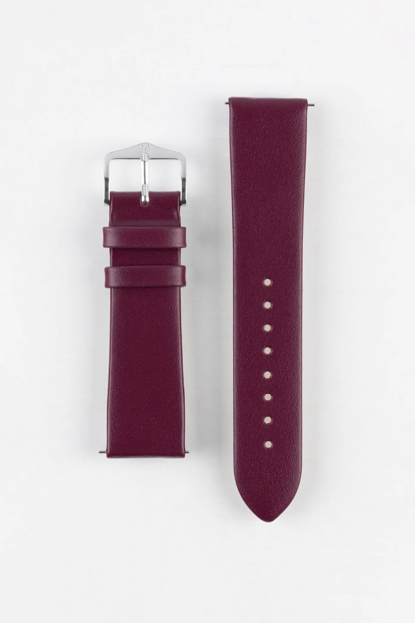 Hirsch TORONTO Quick-Release Fine-Grained Leather Watch Strap in BERRY