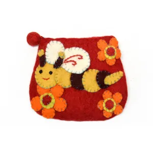 Honey Bee flower Coin Purse