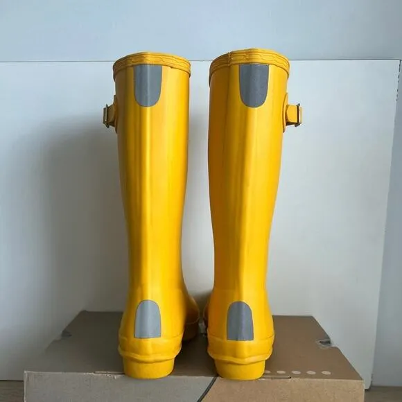 Hunter Original Tall Yellow Buckle Boots Kids - SZ 2 Boy/ 3 Girl