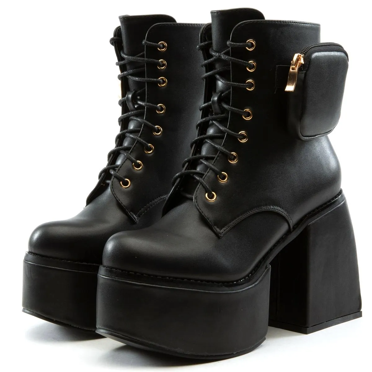 Ice-07 Platform Lace-Up Bootie