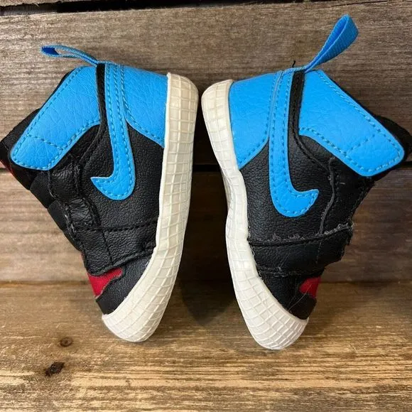 Infant Air Jordan 1 NC to Chi Black Athletic Casual Sneakers Shoes Size 2‎ C GUC