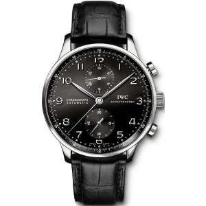 IWC PORTUGIESER CHRONOGRAPH BLACK AUTOMATIC MEN WATCH  IW371447
