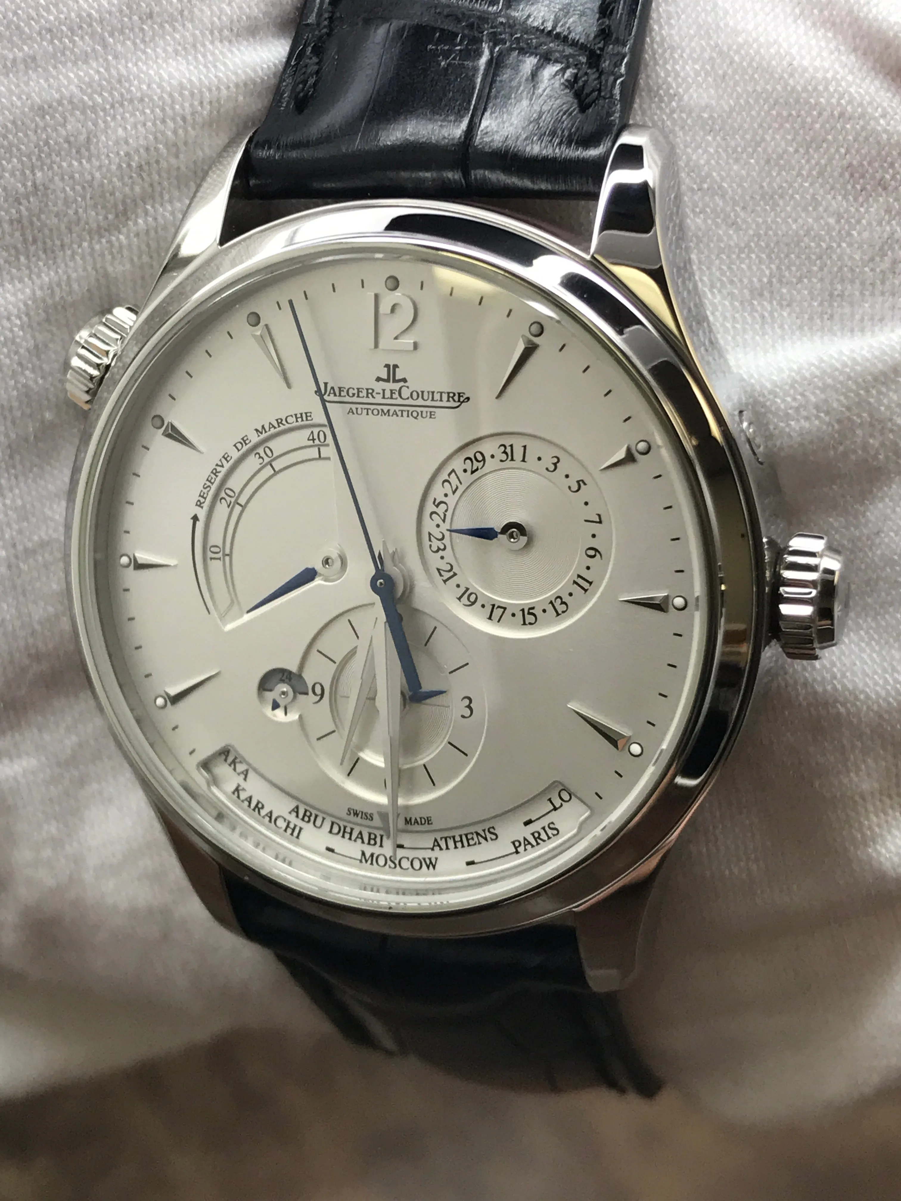 Jaeger-Lecoultre Master Geographic 176.8.29.S B&P Q1428421 Silver Dial Automatic Men's Watch