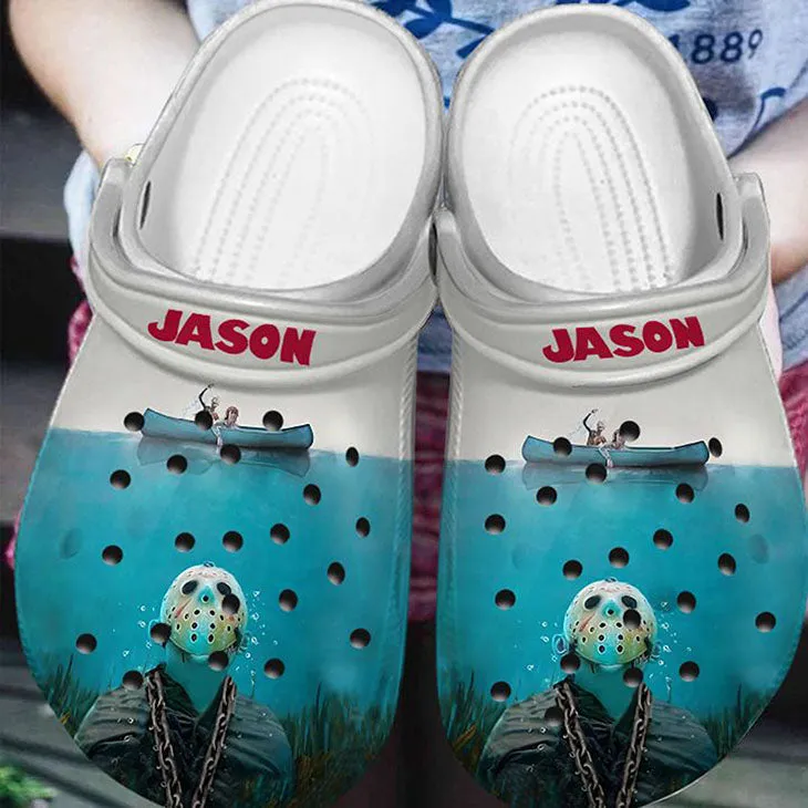 Jason Mixed Shark Clogs Funny Personalized Name