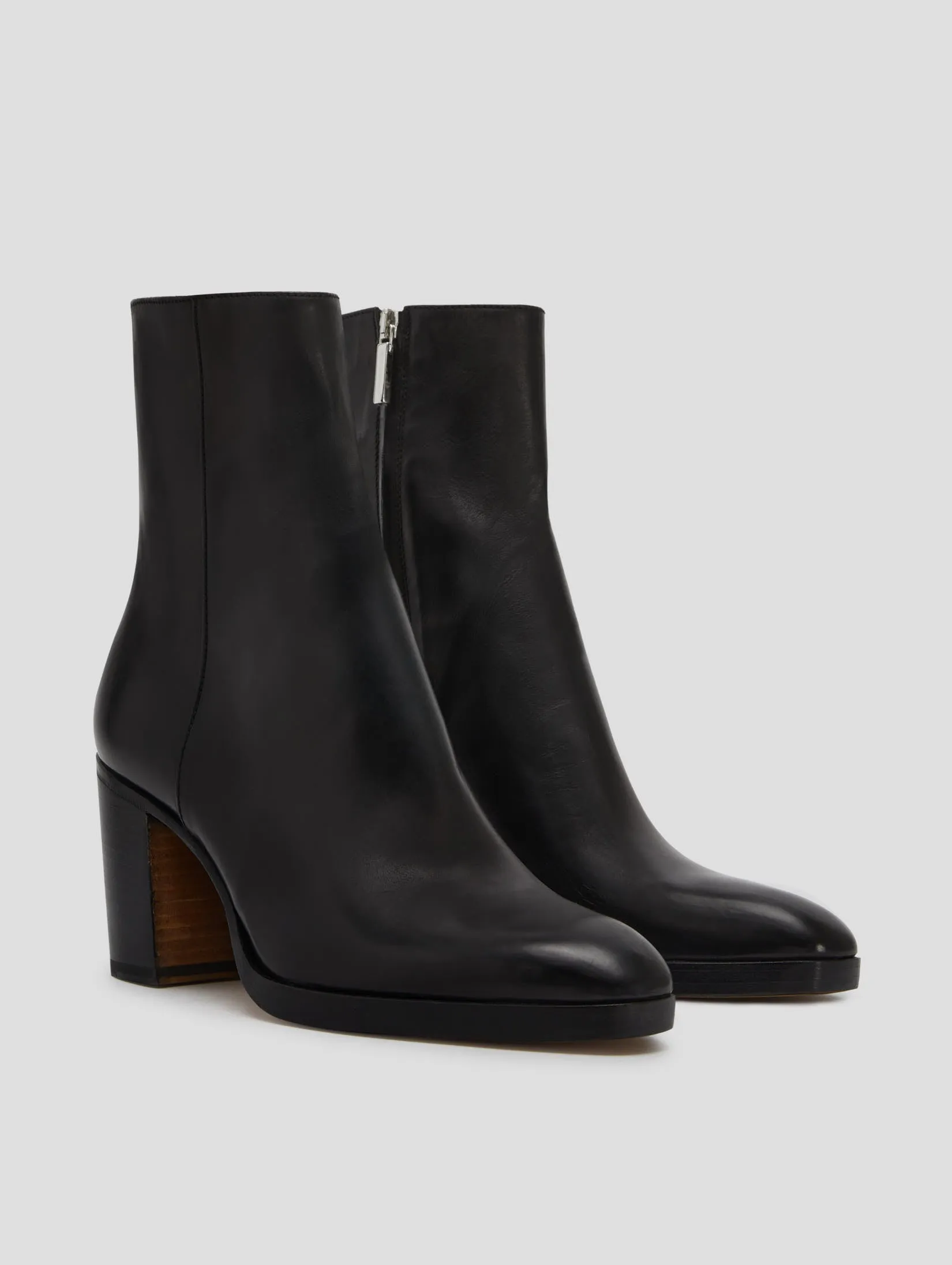 JOSHUA 100MM PLATFORM BOOT IN BLACK CALFSKIN