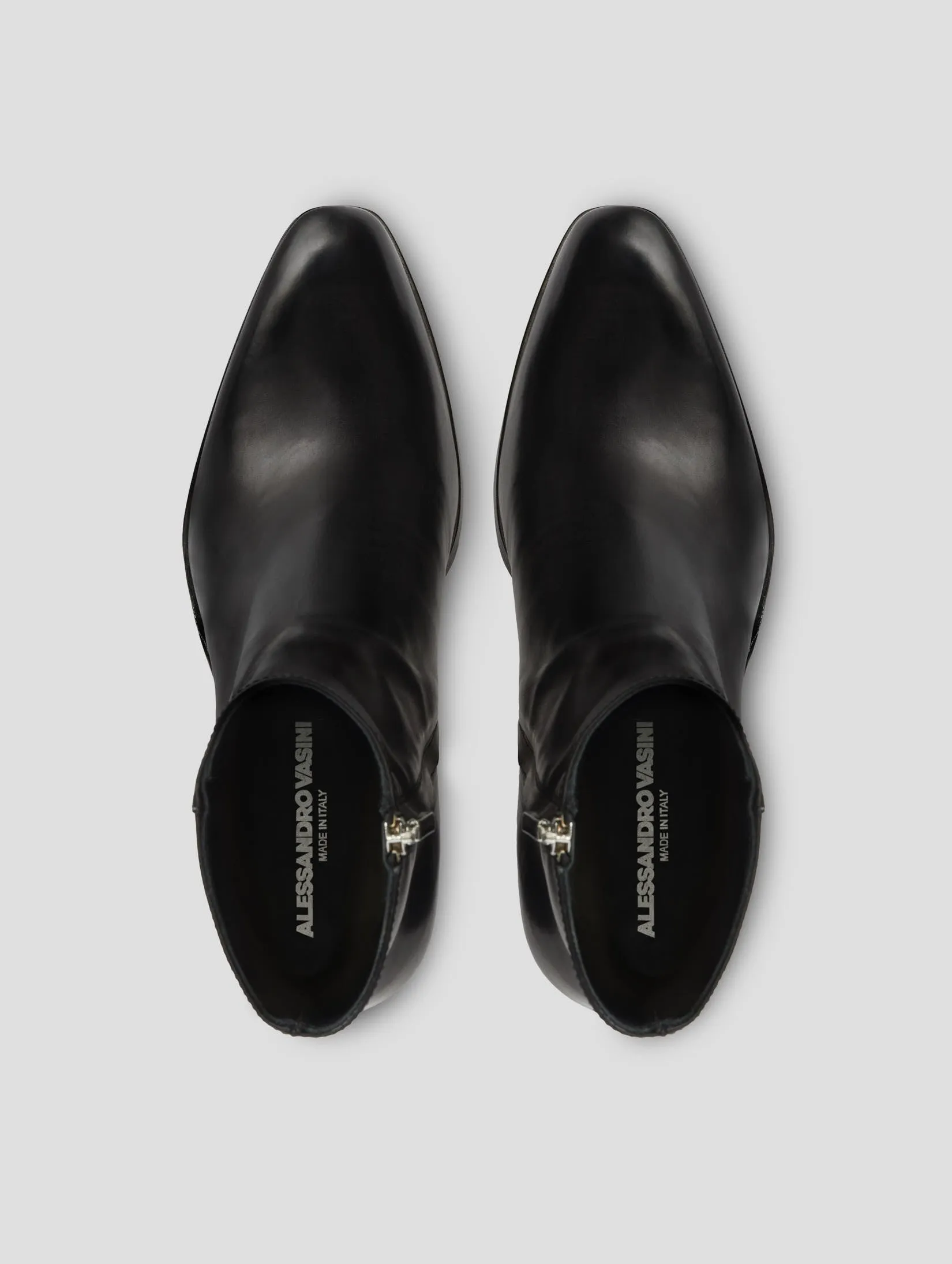 JOSHUA 100MM PLATFORM BOOT IN BLACK CALFSKIN