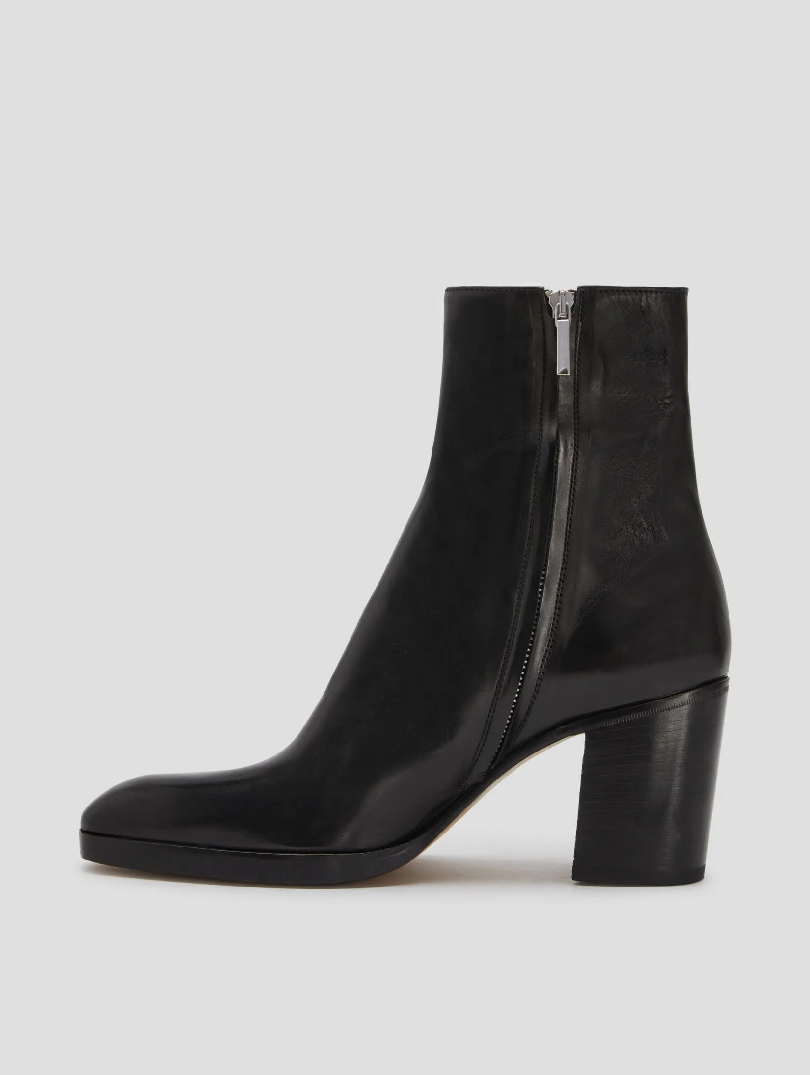 JOSHUA 100MM PLATFORM BOOT IN BLACK CALFSKIN