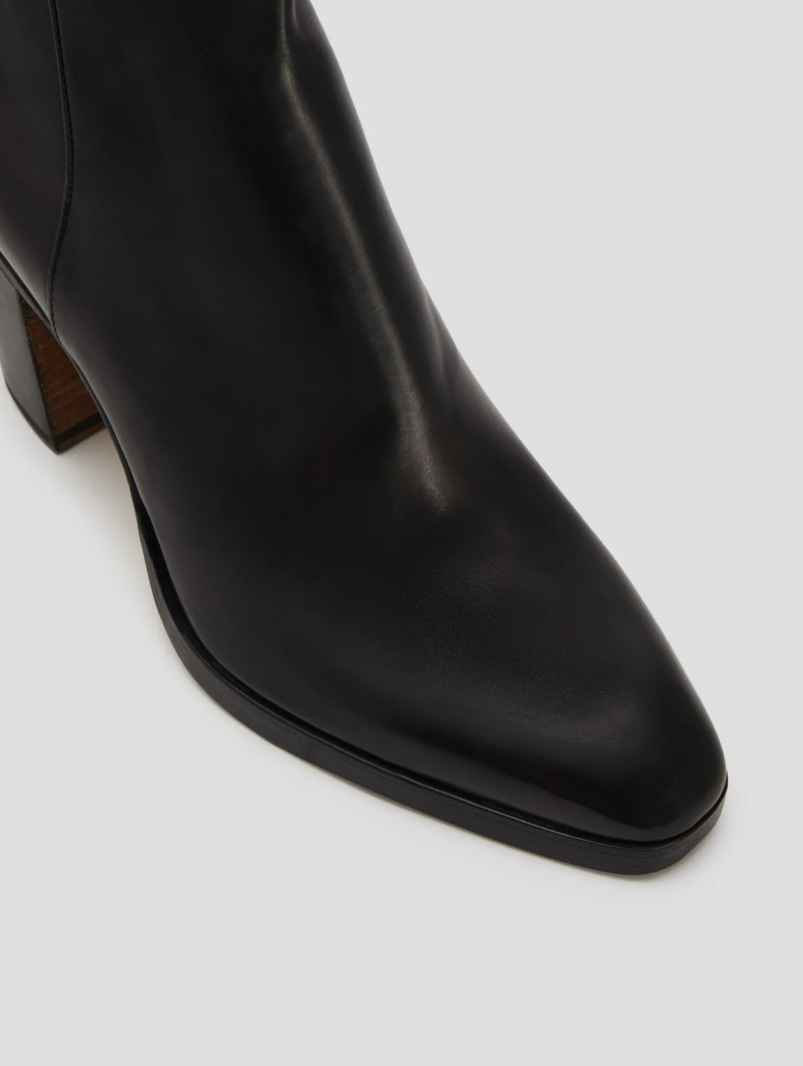 JOSHUA 100MM PLATFORM BOOT IN BLACK CALFSKIN