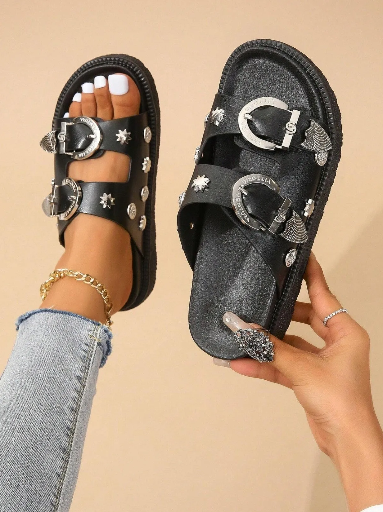 Karlie Western Buckle Sandals