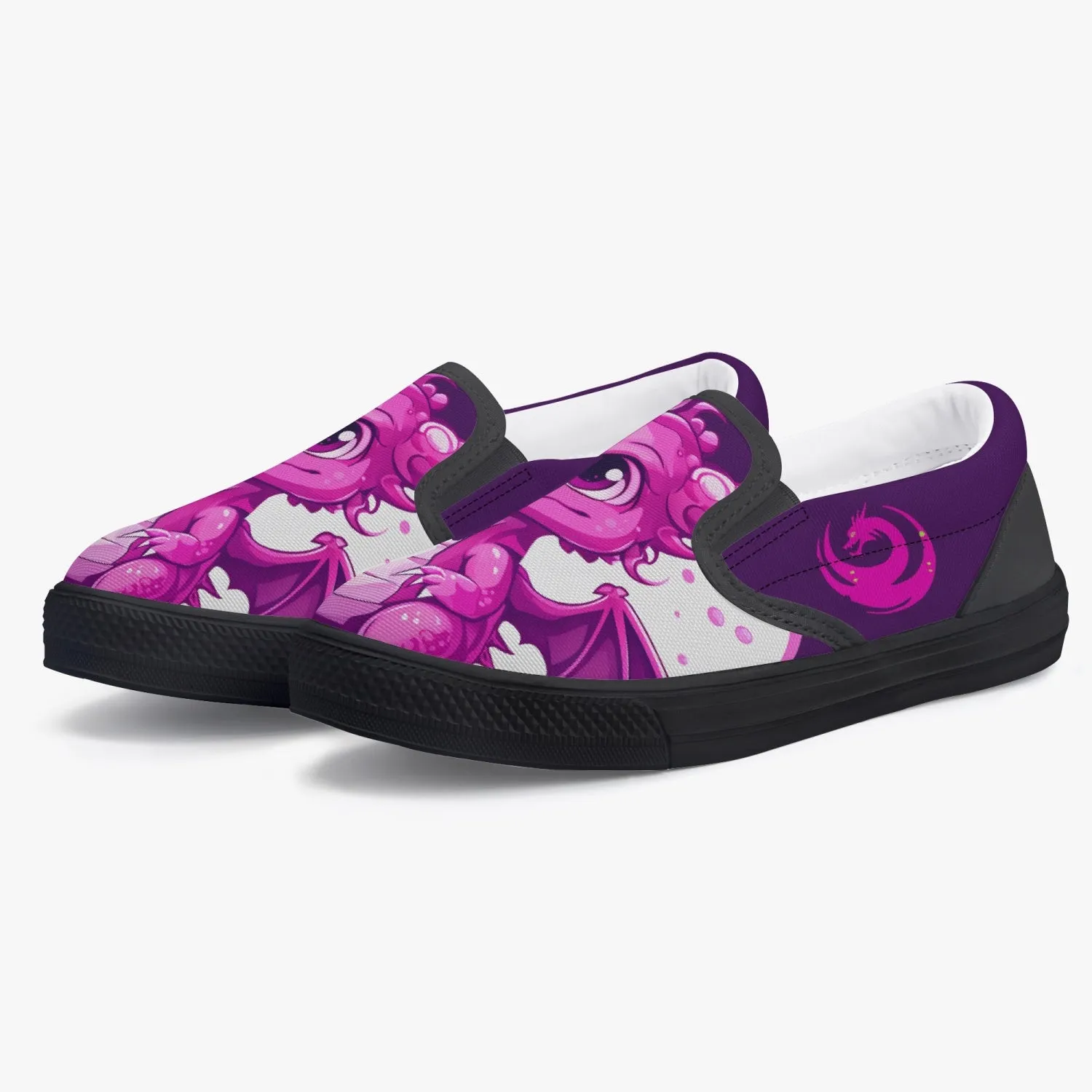 Kids' Slip-On Bubbles Dragon Sneakers - Black