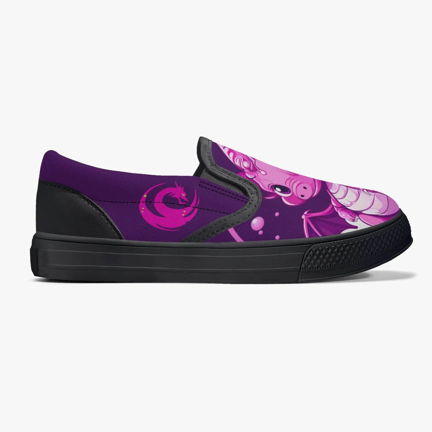 Kids' Slip-On Bubbles Dragon Sneakers - Black