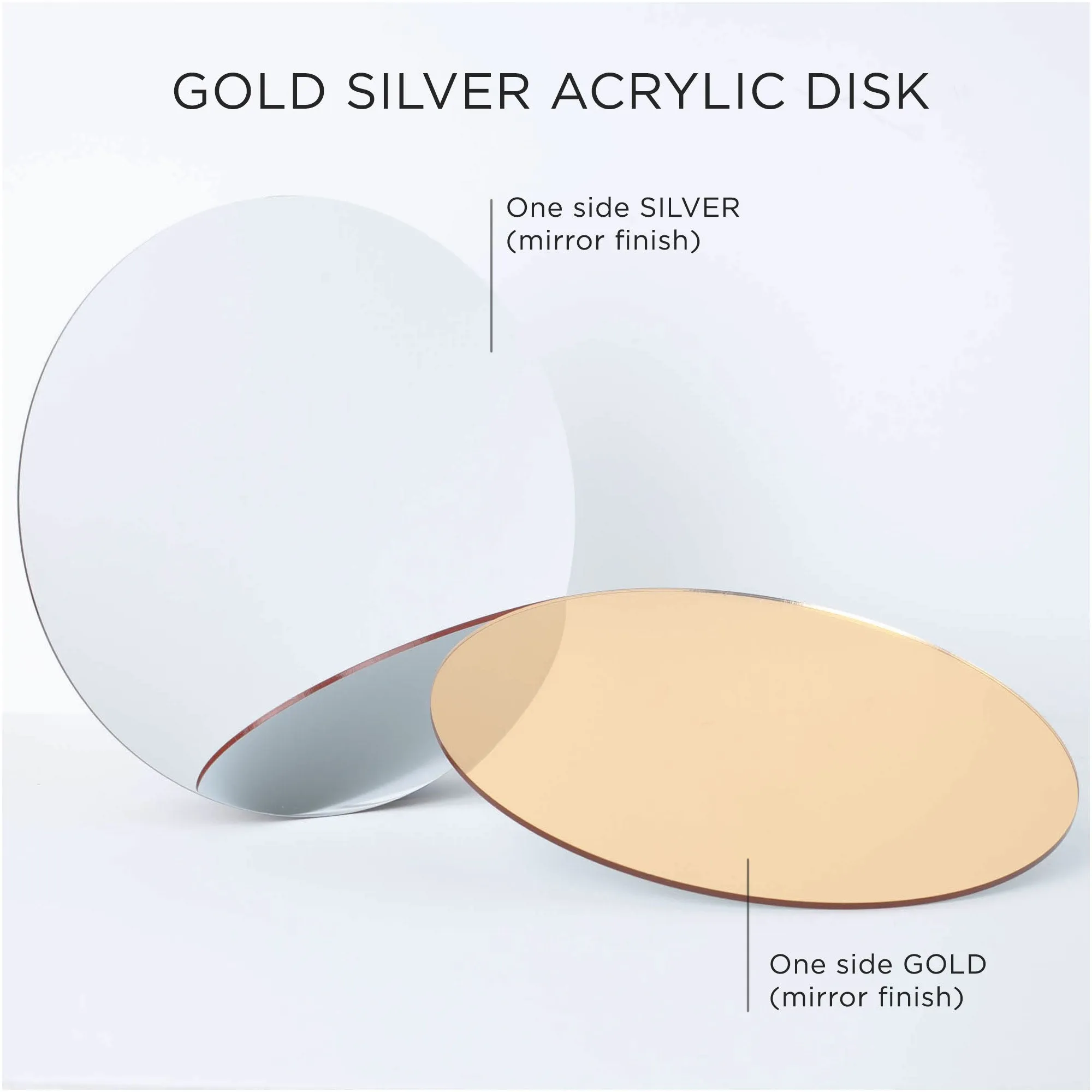 Lacupella Double Sided Gold Silver Acrylic Cake Board - 10" diameter - Reusable
