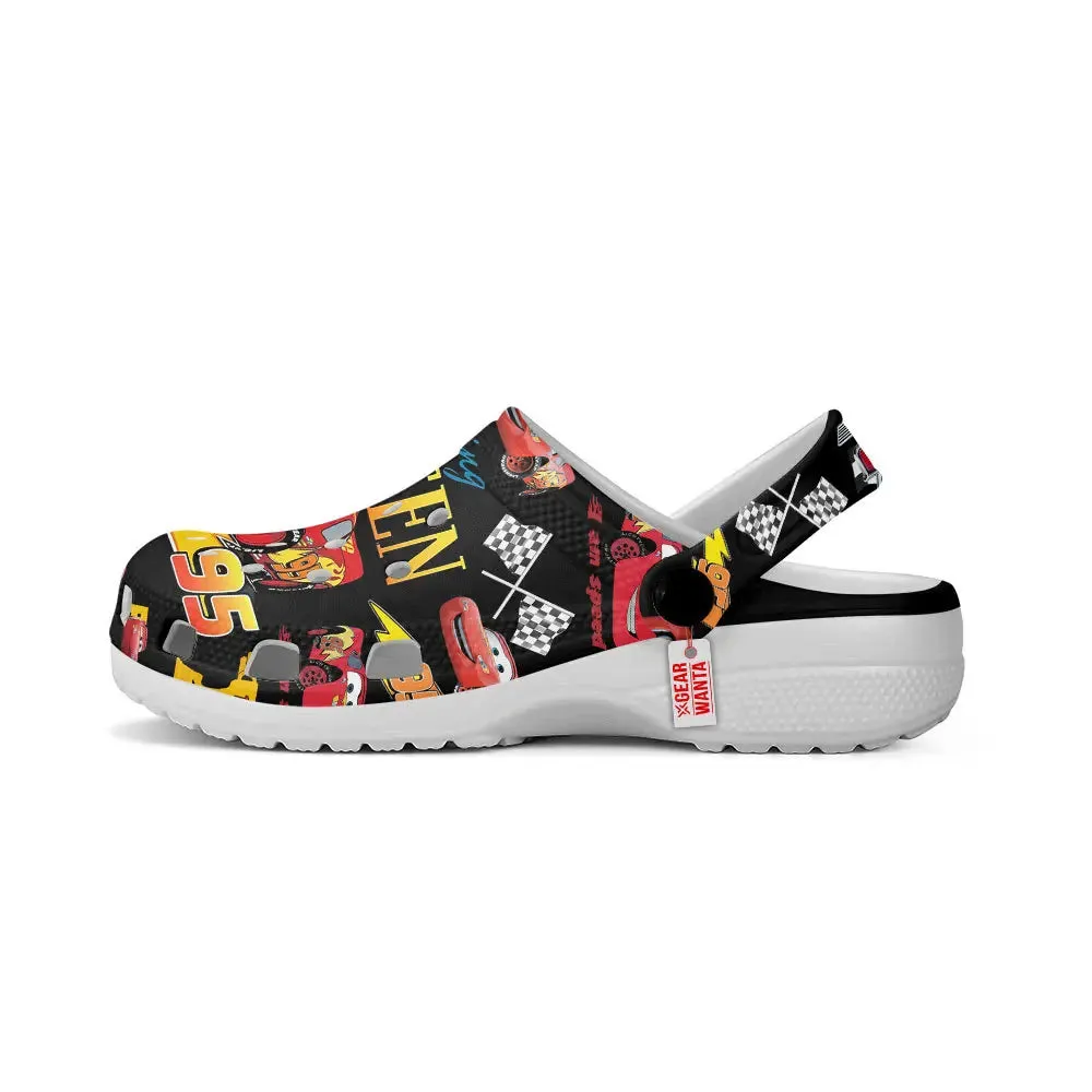 Lightning McQueen Pixar Cars Cartoon Movie Themed Clog Shoes