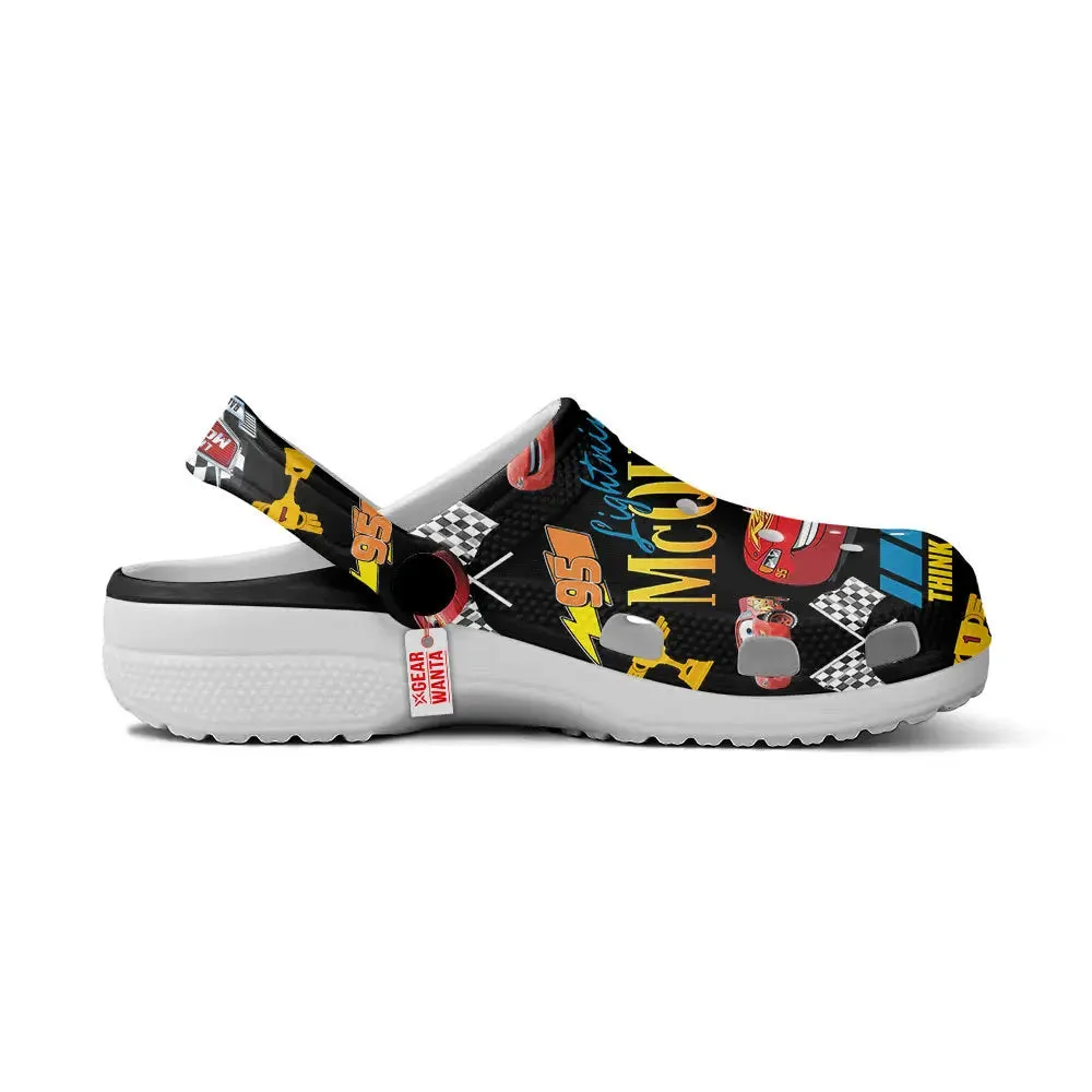 Lightning McQueen Pixar Cars Cartoon Movie Themed Clog Shoes