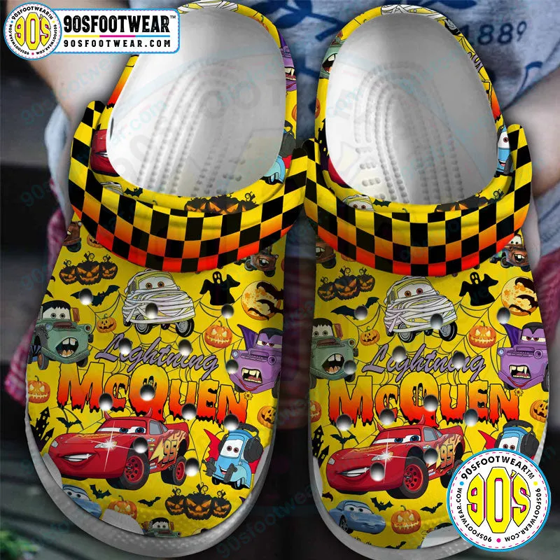Lightning McQueen Pixar Cars Cartoon Movie Yellow Halloween Themed Clog Shoes