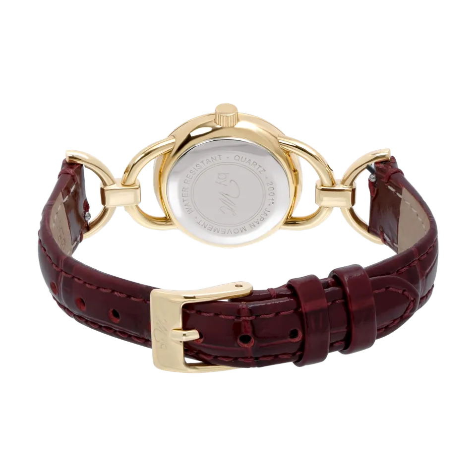 Link GD Lava - Gold Case, Champagne Gold Dial, Burgundy Leather Strap