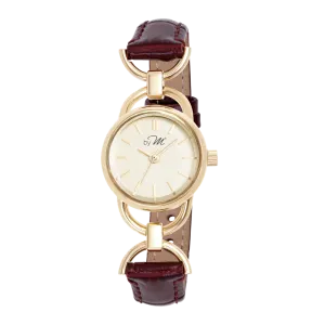 Link GD Lava - Gold Case, Champagne Gold Dial, Burgundy Leather Strap