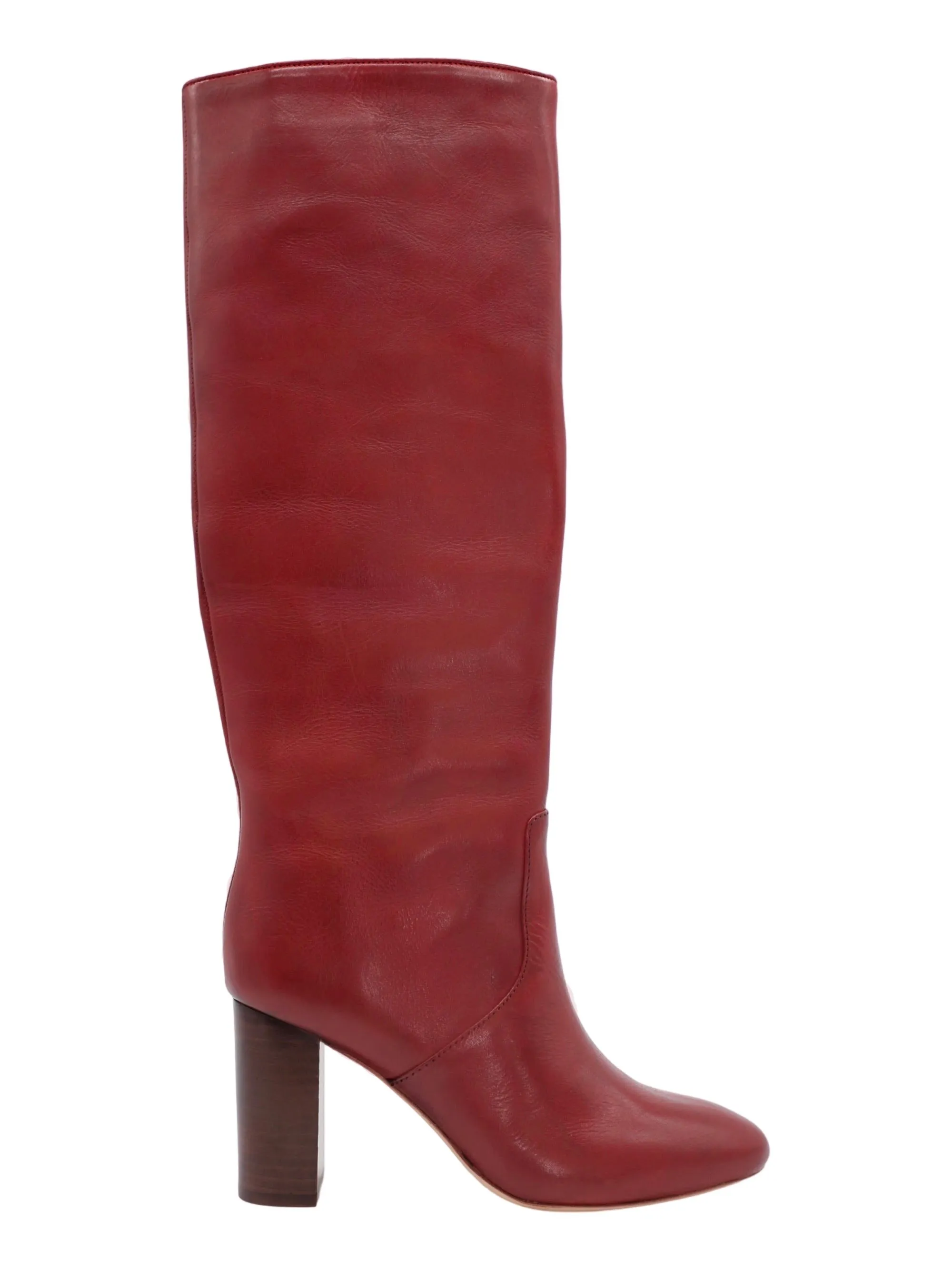Loeffler Randall Goldy Tall High-Heel Boot With Almond Toe in Wine