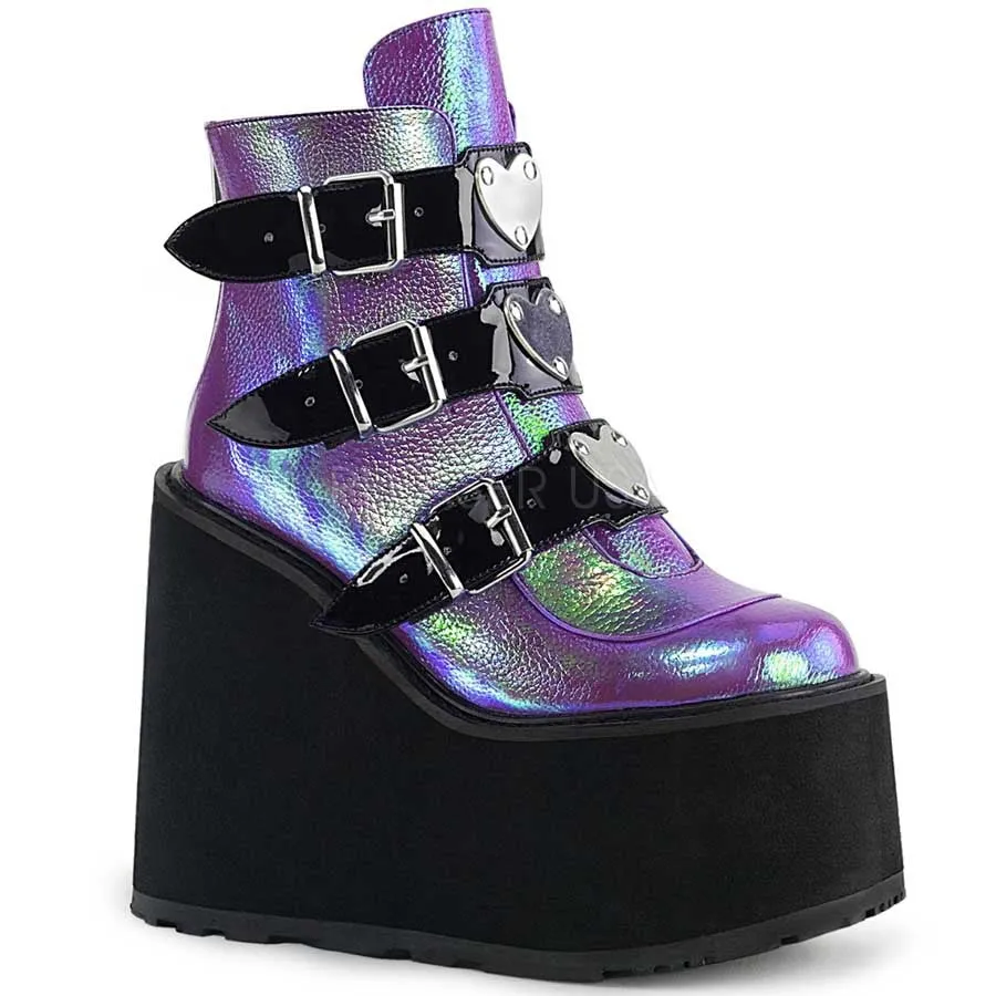 Lustrous Mirage' Iridescent Platform Martin Boots (2 Color Options)