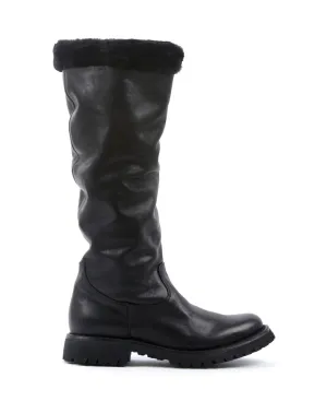 M-ELLMO Black Leather Tall Boots